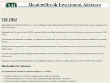 Tablet Screenshot of meadowbrook-advisors.com